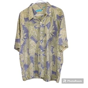 Tori Richard Men'ss Size XL Hawaiian Aloha Shirt Button Down Banana Leaf Print